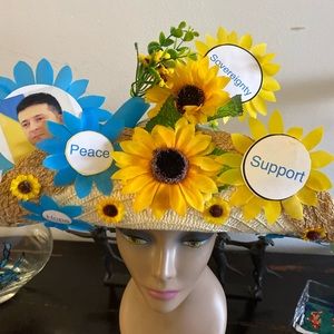 Wide brim hat supporting ukraine be a sunflower for Halloween in support Ukraine